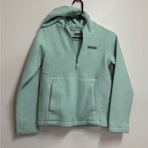 Teal Columbia Pullover zipper sweater hooded Columbia sweater kids sweater